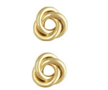 Load image into Gallery viewer, Knot Stud Earrings 4mm 14ct Gold Bonded Celtic Knot Stud Earrings x Pair - GOLD