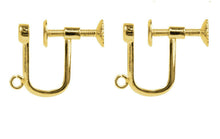 Load image into Gallery viewer, 9ct Gold Ear Screw With Drop Fitting, For Non-pierced Ear, 3mm Flat Stud Open