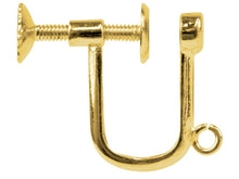 Load image into Gallery viewer, 9ct Gold Ear Screw With Drop Fitting, For Non-pierced Ear, 3mm Flat Stud Open
