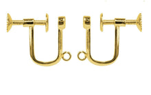 Load image into Gallery viewer, 9ct Gold Ear Screw With Drop Fitting, For Non-pierced Ear, 3mm Flat Stud Open