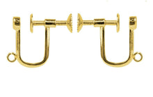 Load image into Gallery viewer, 9ct Gold Ear Screw With Drop Fitting, For Non-pierced Ear, 3mm Flat Stud Open