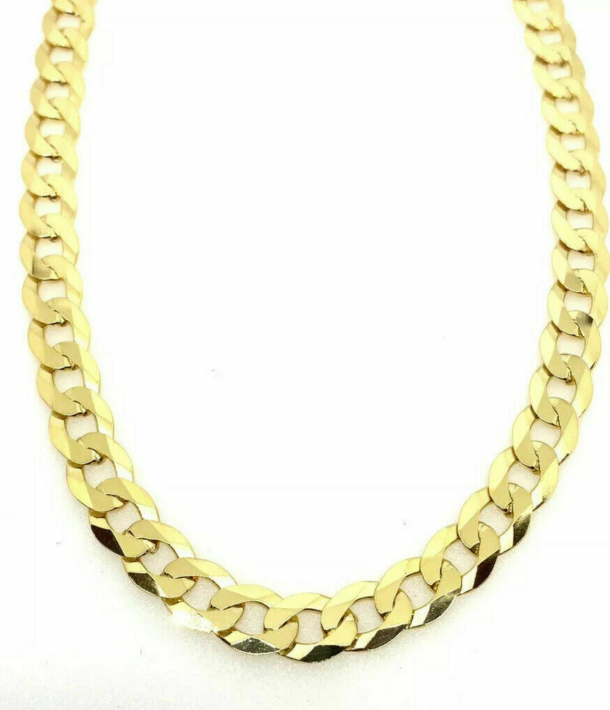 Gold Curb Chain 9ct Yellow Gold Heavy Long Chain 24 Inch 8mm Wide Men’s Curb
