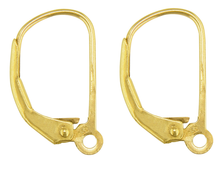 Load image into Gallery viewer, 9ct Gold Continental Earring Safety Wire - Lever Back Earring Hooks 1 x Pair
