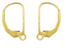 Load image into Gallery viewer, 9ct Gold Continental Earring Safety Wire - Lever Back Earring Hooks 1 x Pair
