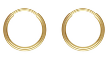 Load image into Gallery viewer, 12mm Gold Hoop Earrings 14ct Gold Bonded Endless Hoop Earrings 14ct Gold x PAIR