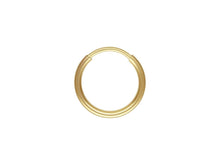 Load image into Gallery viewer, 12mm SINGLE Gold Hoop Earring 14ct Gold Bonded Endless Hoop Earring 14ct Gold