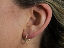 Load image into Gallery viewer, 12mm SINGLE Gold Hoop Earring 14ct Gold Bonded Endless Hoop Earring 14ct Gold