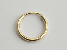 Load image into Gallery viewer, 12mm SINGLE Gold Hoop Earring 14ct Gold Bonded Endless Hoop Earring 14ct Gold