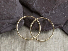 Load image into Gallery viewer, 20mm Gold Hoop Earrings 14ct Gold Bonded Endless Hoop Earrings 14ct Gold x PAIR