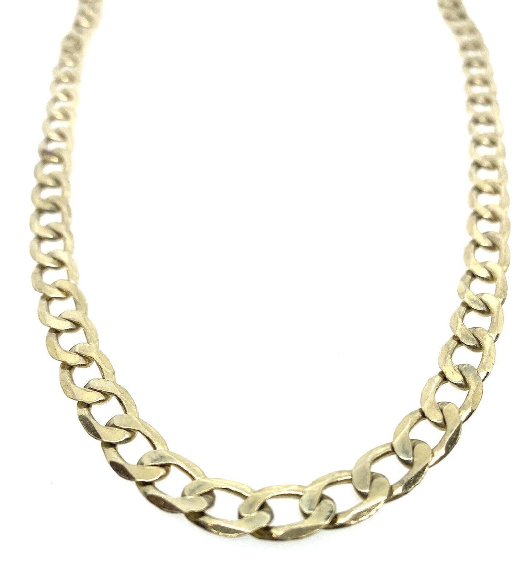Gold Curb Chain 9ct Yellow Gold Long Heavy 20” Solid Gold Man’s 6mm Curb Chain