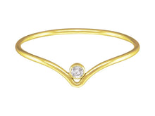 Load image into Gallery viewer, 14ct Gold Bonded Wishbone Stacker Ring 14ct Stacking Gold Ring Ring 14ct Ring