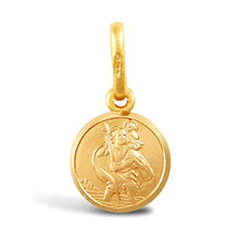 Load image into Gallery viewer, 9ct Gold St Christopher Pendant Charm Small Saint Christopher Pendant Solid GOLD
