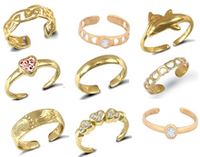 Load image into Gallery viewer, 9ct Gold Toe Ring SOLID GOLD Toe Ring ALL STYLES Genuine 9ct Gold Toe Rings 375
