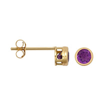 Load image into Gallery viewer, 9ct Yellow Gold Birthstone Earrings Genuine Gemstone Studs Perfect Birthday Gift
