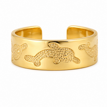 Load image into Gallery viewer, 9ct Yellow Gold Dolphin Toe Ring 5mm Open Band Solid Gold 9ct Solid Gold Toe
