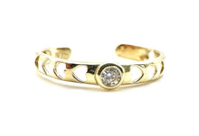 Load image into Gallery viewer, 9ct Gold Toe Ring Toe Ring 9ct Yellow Gold Solid Gold Easy Fit Crystal Heart
