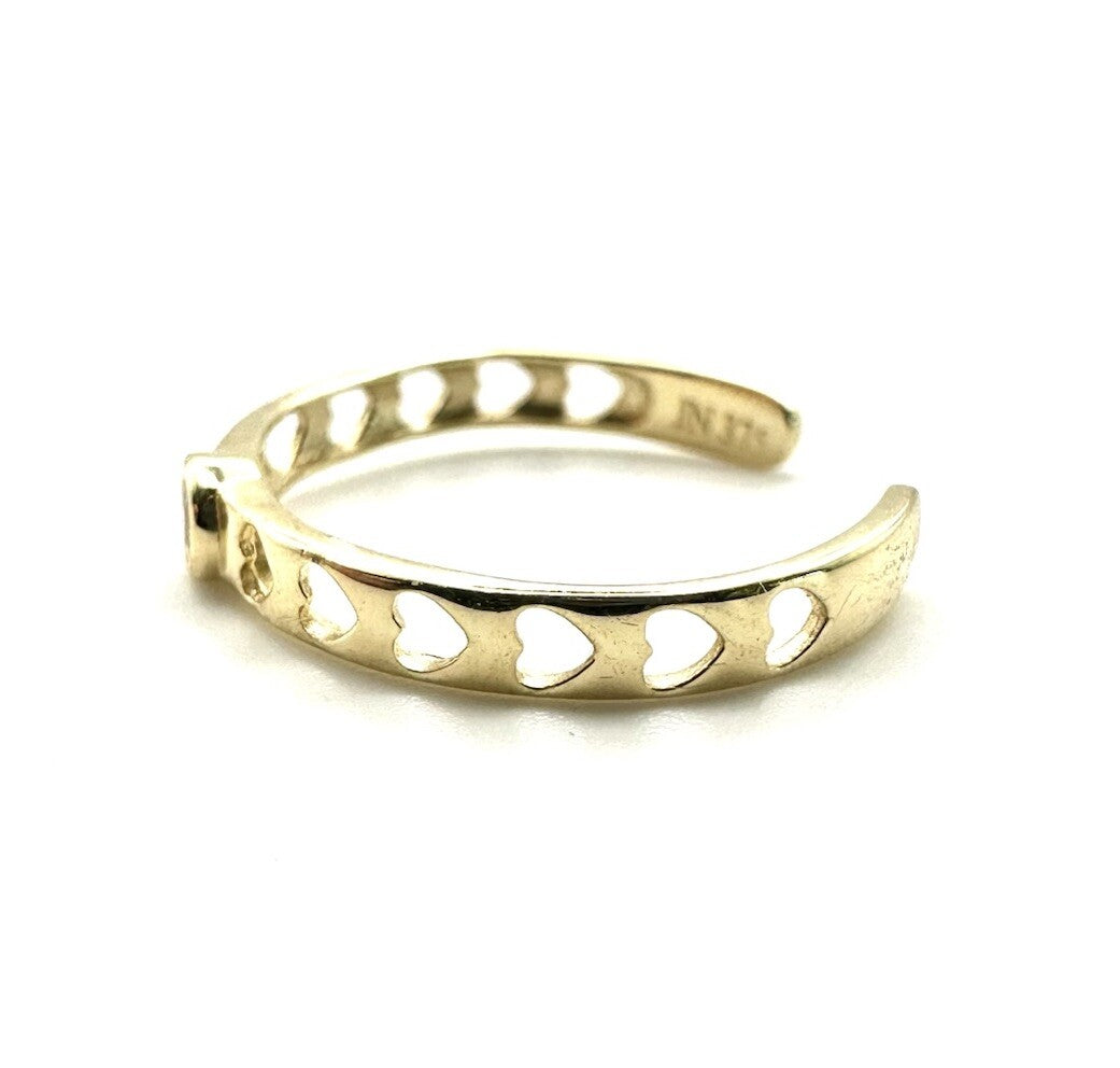 9ct Gold Toe Ring Toe Ring 9ct Yellow Gold Solid Gold Easy Fit Crystal Heart