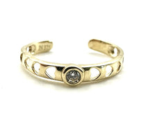 Load image into Gallery viewer, 9ct Gold Toe Ring Toe Ring 9ct Yellow Gold Solid Gold Easy Fit Crystal Heart
