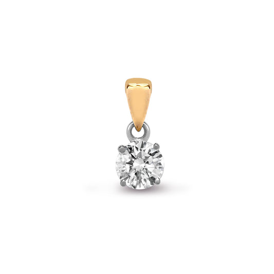 18ct Yellow Gold 50pts Claw set Pendant