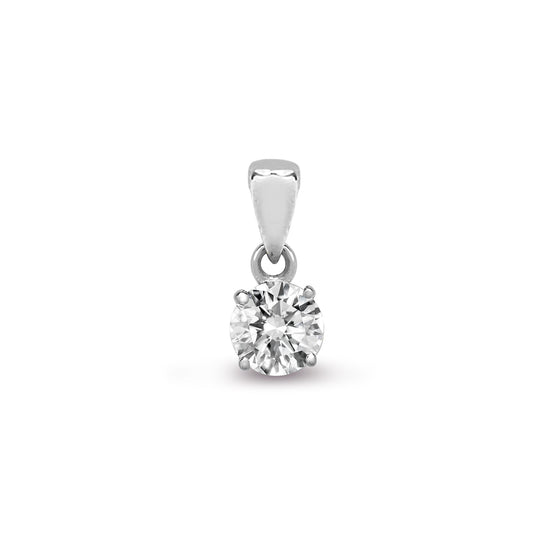 18ct White Gold 1.00ct 4 Claw Natural Diamond Solitaire Pendant