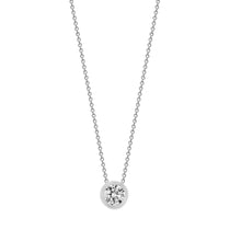 Load image into Gallery viewer, 18ct White 0.50ct Threaded Rub over set Natural Diamond Pendant
