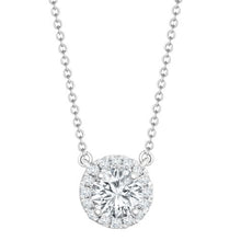 Load image into Gallery viewer, 18ct White Gold 0.20ct Natural Diamond Halo Pendant with 16"-18" Chain Extender set with a 1.00ct J I1 Diamond
