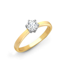 Load image into Gallery viewer, 18ct Yellow Gold 25pts Solitaire Natural Diamond Ring
