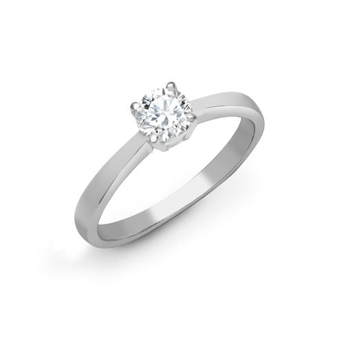 18ct White Gold 70pts Solitaire Natural Diamond Ring