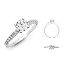Load image into Gallery viewer, Lab 18ct White 0.17ct Diamond Semi Set Ring - Holds 0.70ct
