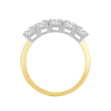 Load image into Gallery viewer, 18ct Yellow/White 0.75ct Natural Diamond 5 stone Ring
