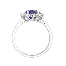 Load image into Gallery viewer, 18ct White Gold 0.62ct Natural Diamond Claw-set Cluster Halo Oval Ring - Holds 8x6mm Sapphire 1.25cts
