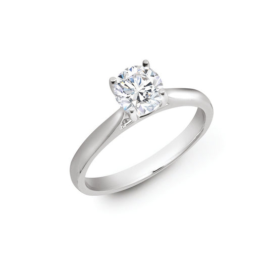 18ct White Gold 1.50ct Round Brilliant Cut Solitaire Wed Fit Natural Diamond Ring