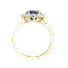 Load image into Gallery viewer, 18ct Yellow Gold 0.62ct Natural Diamond Claw-set Cluster Halo Oval Ring - Holds 8x6mm Sapphire 1.25cts
