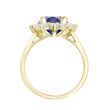 Load image into Gallery viewer, 18ct Yellow Gold 0.96ct Natural Diamond Claw-set Cluster Halo Oval Ring - Holds 9x7mm Sapphire 2.00cts
