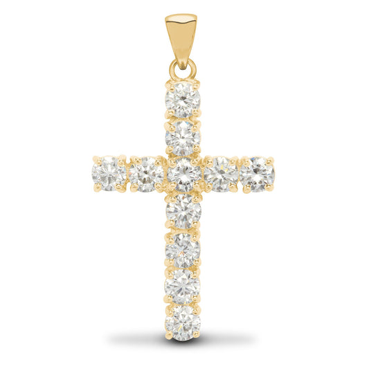18ct Yellow Gold Natural Diamond Cross