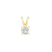 Load image into Gallery viewer, 9ct Yellow 0.20ct 4 Claw Natural Diamond Solitaire Pendant
