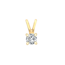 Load image into Gallery viewer, 9ct Yellow 0.30ct 4 Claw Natural Diamond Solitaire Pendant
