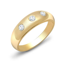 Load image into Gallery viewer, 9ct Yellow Gold Natural Diamond 3 Stone Trilogy Ring
