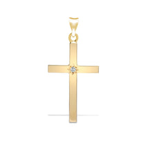 Load image into Gallery viewer, 9ct Yellow Gold Natural Diamond Cross
