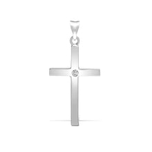 Load image into Gallery viewer, 9ct White Gold Natural Diamond Cross
