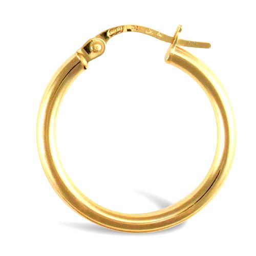 9ct yellow gold ultra light plain creole Hoop Earrings
