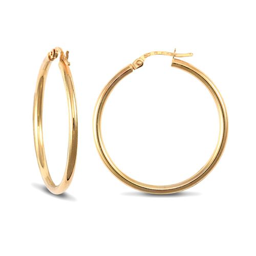 9ct yellow gold ultra light plain creole Hoop Earrings