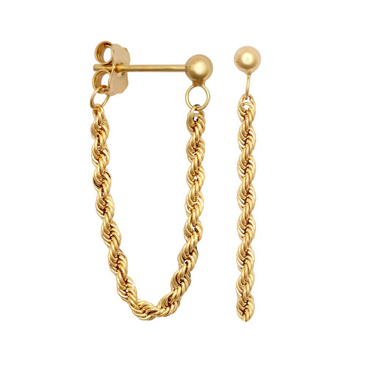 9ct Yellow Rope Earrings