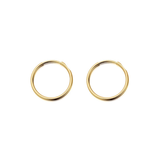 9ct yellow gold plain polished Hoop Earrings