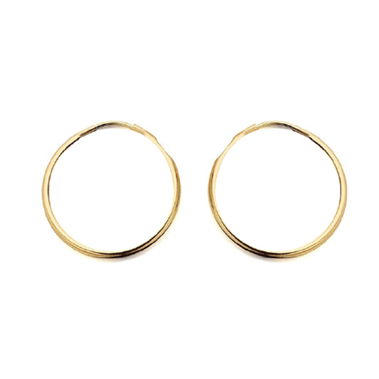 9ct yellow gold plain polished Hoop Earrings