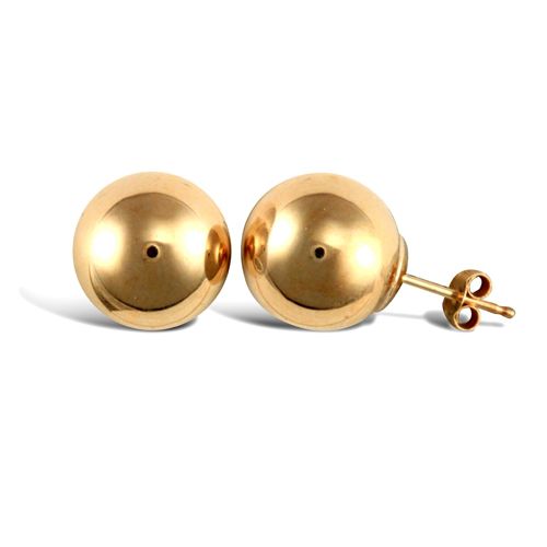 9ct yellow gold polished 8mm ball stud earrings