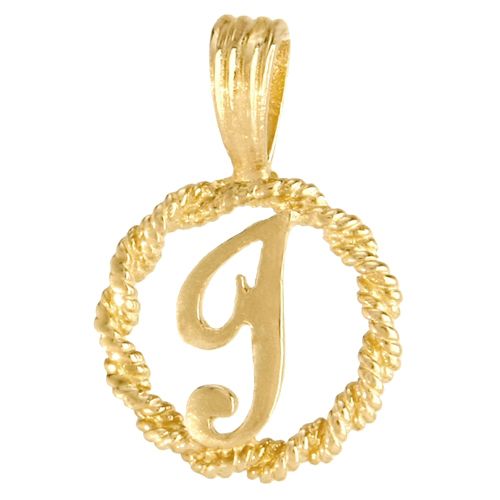 9ct Yellow Gold Rope initial Pendant