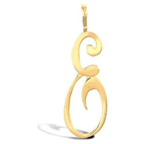 9ct Yellow Gold Polished Script Initial Pendant
