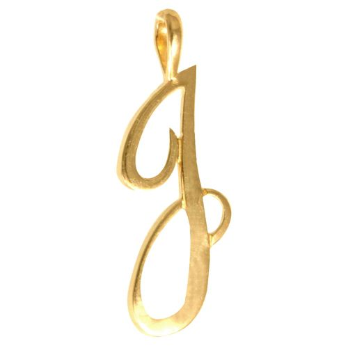 9ct Yellow Gold Polished Script Initial Pendant