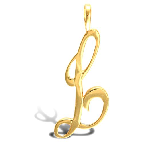 9ct Yellow Gold Polished Script Initial Pendant